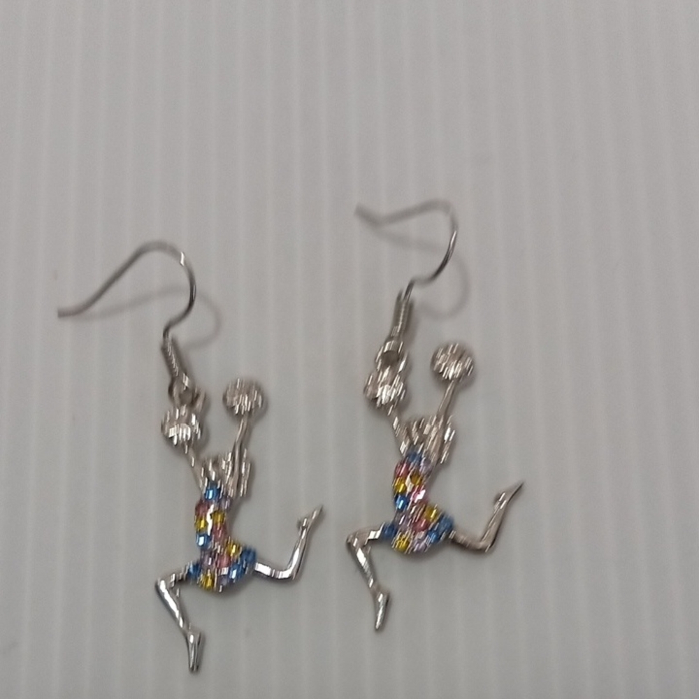 Silver Cheerleader Earrings( Fashion)